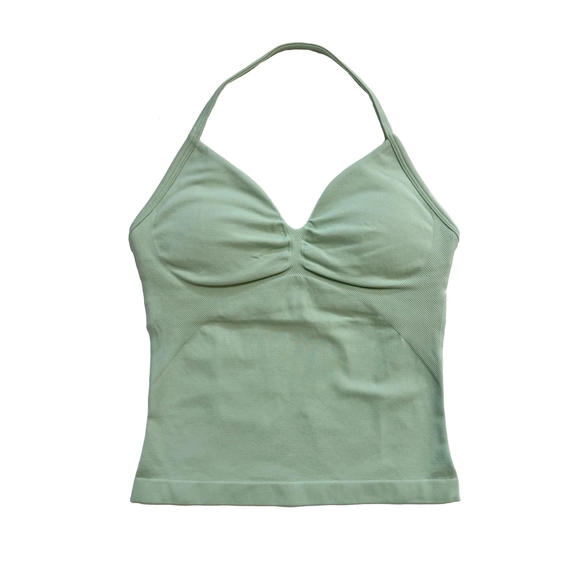 Longline Strappy Top for Women Halterneck Yoga Top Shirts Seamless Workout Gym Top Fitness Gym Clothing
