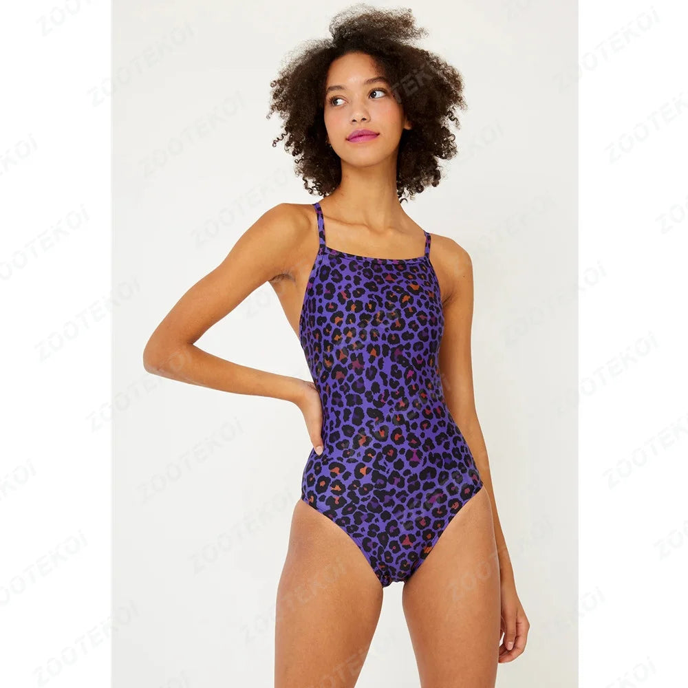 Swimwear Printed Designs Women's Swimming Suit Swimming Pro Team Long Training Comfortable Swimwear Race Training Suit