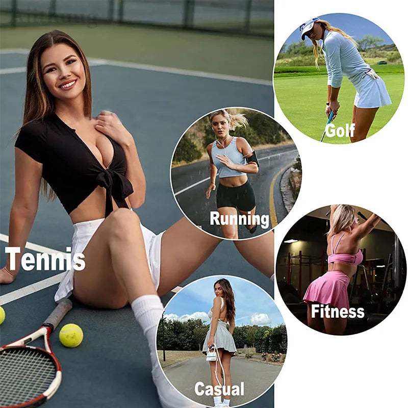 Tennis Skirt Women's Pleated Athletic Golf Skorts Activewear Yoga Running Workout Sports Skirt with Pockets Zipper Back