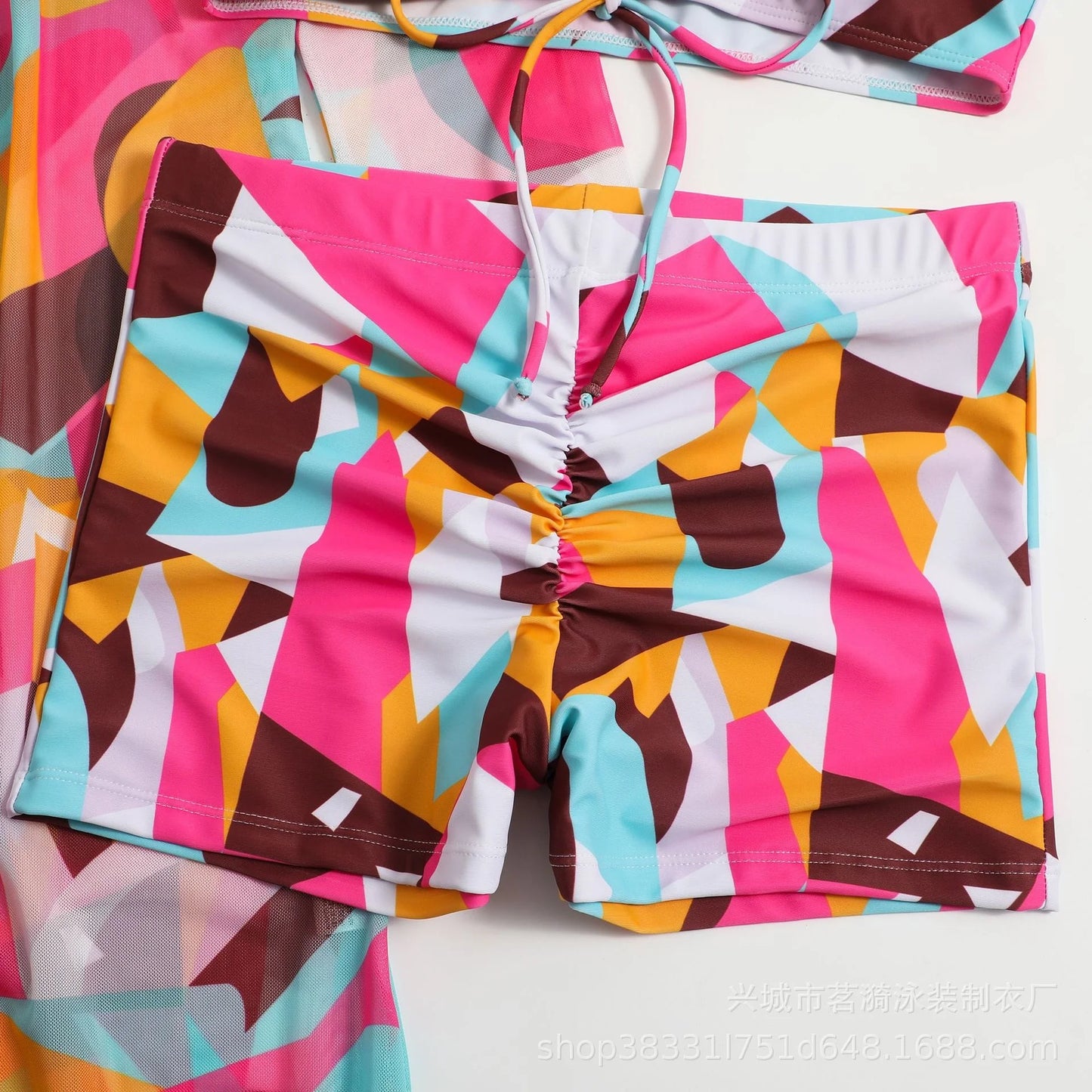 Summer Print Bikinis Swimwear Female Swimsuit Beachwear Push Up Three-Piece Bikini Set Women Swimming Bathing Suit