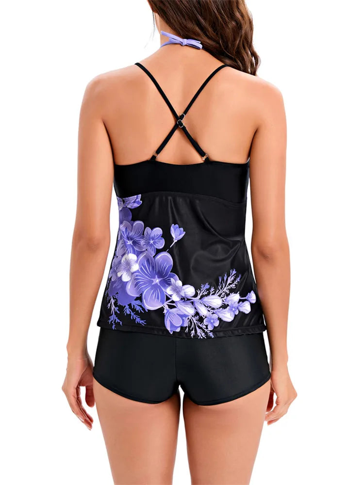 Tankini Plus Size Swimwear Women Set Two-Piece Swimsuit Woman Beach Wear Bathing Suit Swimming Shorts Monokini