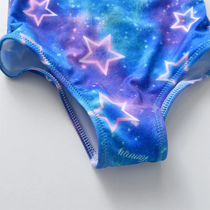 DXTON Girls Star Print Swimwear Girls Summer Vacation Beachwear Bathing Suits One Piece Fashion Cute Bikini for 3 to 10 Years