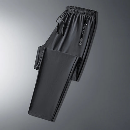 Ice Silk New Pants for Men's Summer Thin Style Sports Quick Dried Straight Leg Draping Wide Leg Pants Casual Long Pants for Men