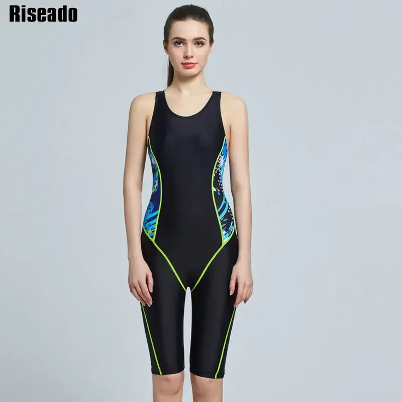 Boyleg One Piece Swimsuit Women's Swimwear Racerback Bodysuit Slim Solid Rash guard Sporty Swimming Suit For Young Girls