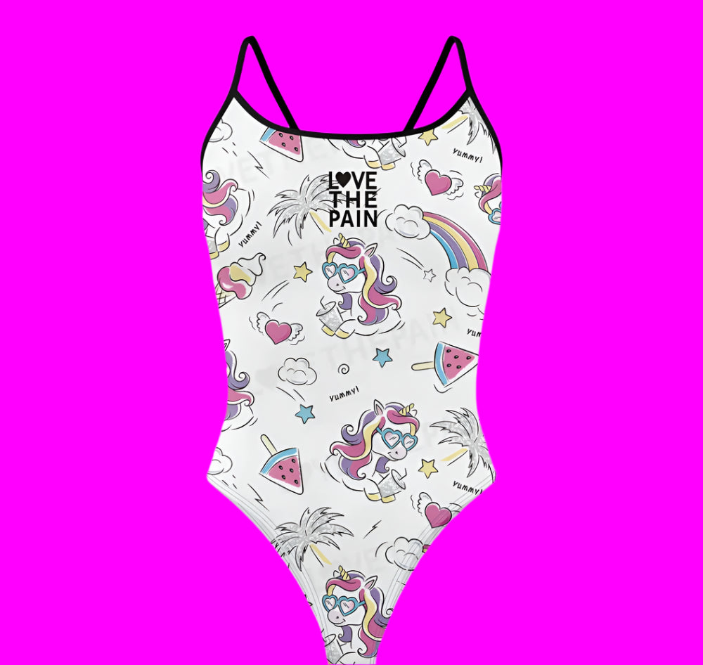 Love The Pain Women's  Bikini Thin Strap Triangle Swimsuit Competition Swimsuit Summer Function Training Print Bathing Suit