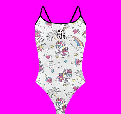 Love The Pain Women's  Bikini Thin Strap Triangle Swimsuit Competition Swimsuit Summer Function Training Print Bathing Suit