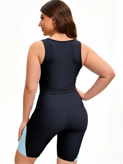 Plus Size  Swimsuit Women's Push Up Large Size Swimsuit Big Size Tummy Control Swimwear Boy Leg