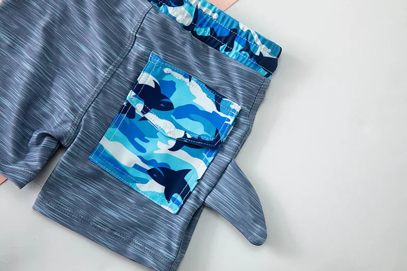 Swimsuit Boys UPF50 Baby Swimwear Shark Dinosaur UV Bathing Suit for Boy 3 Pcs Toddler Surfing Diving Suit Children's Rash Guard