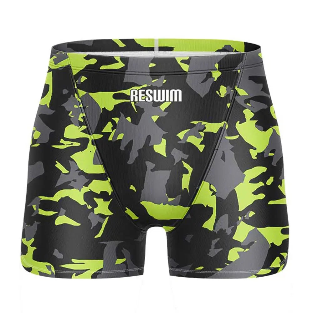 Men's Swimming Trunks Swim Jammer Swimsuit Shorts Athletic Training Swimwear Summer Beach Tights Surfing Pants Bathing Suit