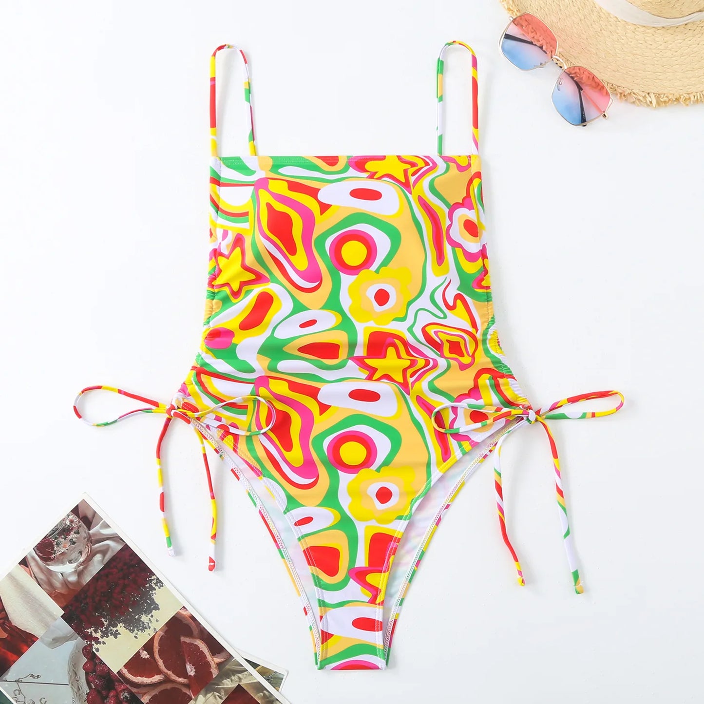 Tropical Plants Paisley Print One Piece Swimsuit Women Beachwear Vintage Design Bathing Suit Swimwear