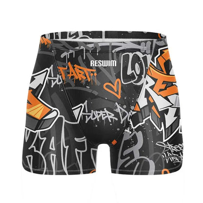 Swim Boxers Men's Swim Jammer Swimsuit Swimming Trunks Beach Tights Shorts Athletic Training Swimwear Bathing Suit Running Surfing Pants