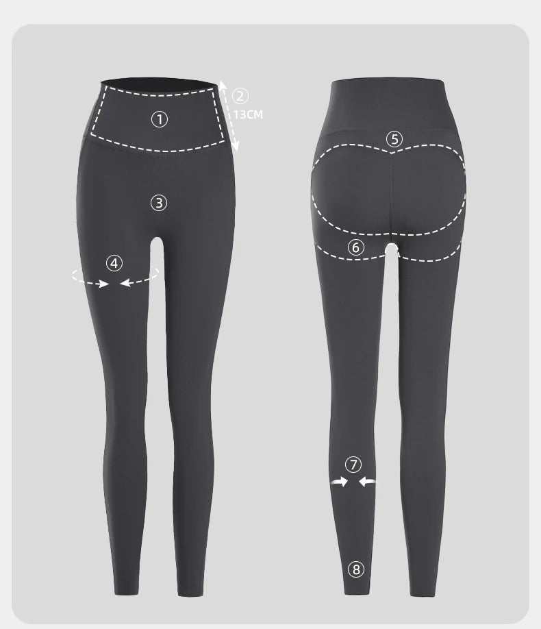 Sharkskin Sport Leggings Women High Waisted Butt Lifter Tight Fitting Fitness Yoga Push Up Leggings