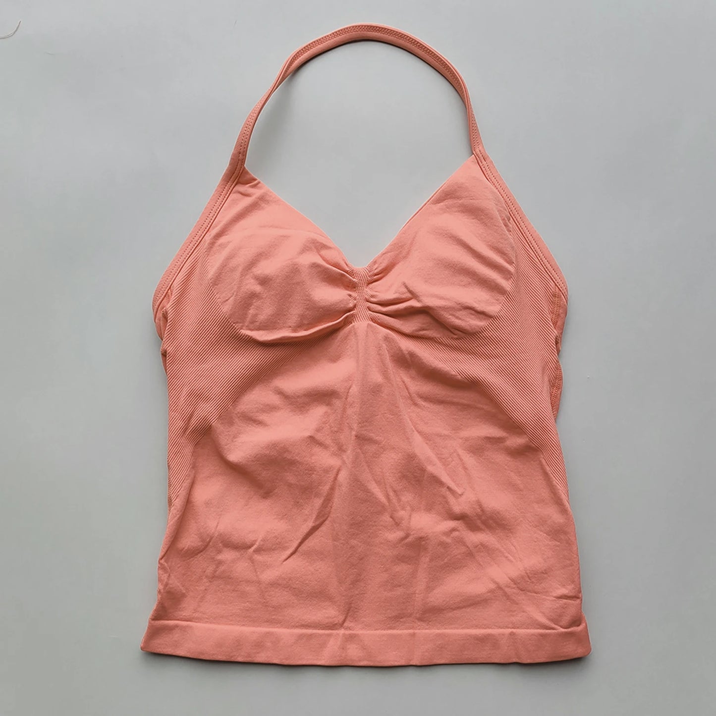 Longline Strappy Gym Tops Women's Sleeveless Workout Shirt  Gym Clothes  Scrunch Open Back Bra Running Yoga Tank Tops