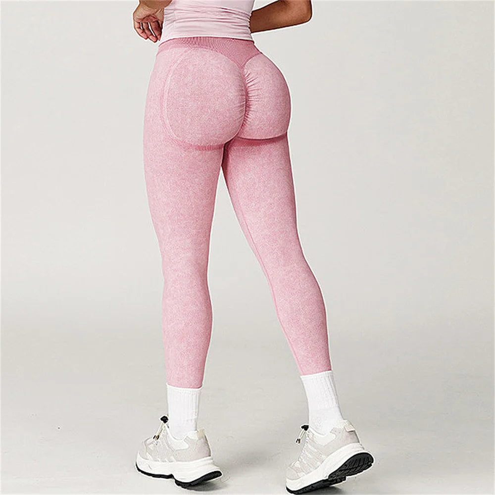 Yoga Pants Leggings Women Seamless Sports Yoga Pant High Waist Ribbed Gym Clothes Fitness Workout Wear Scrunch Bum Tights XP264