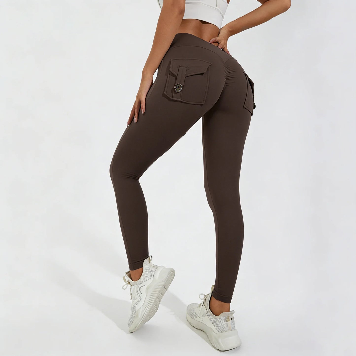 Gym Leggings Women Pocket Bum High Waist Yoga Pants Shorts Tights Scrunch Booty Workout Legging Naked Active Wear