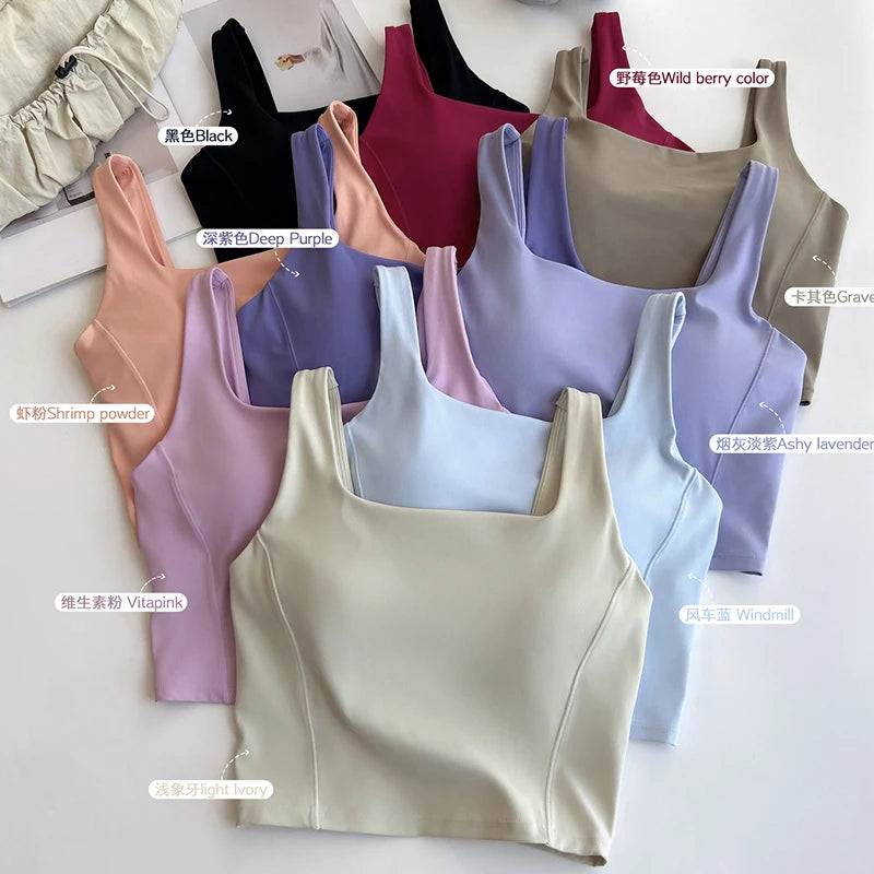 Women Shock-proof Sports Bra Running Breathable Fix-cup Yoga Vest Gym Clothing Fitness Bra