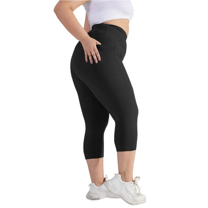 Plus size yoga pants for women Leggings fitness yoga pants with pocket summer sports cropped trousers