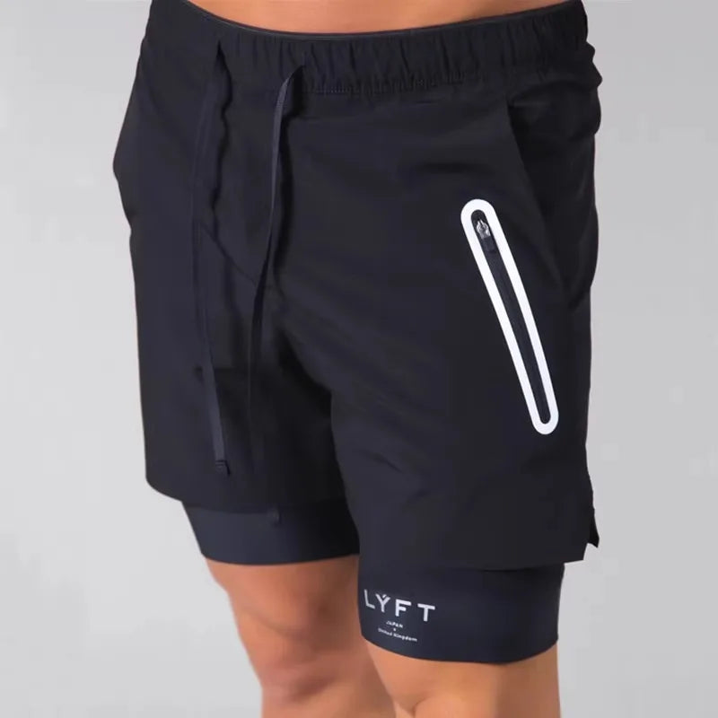 Running Training Men's Sports Shorts Double-layer Anti-glare Quick-drying Fitness Shorts