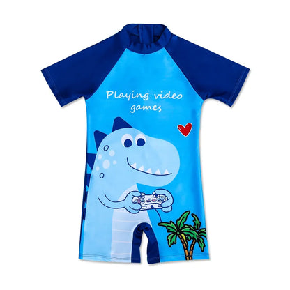 Children's Quick Drying Swimsuit, Boy Dinosaur, Korean Toddler, Sun Protection Swim Suits, Baby, Cute, Spring, Hot Summer