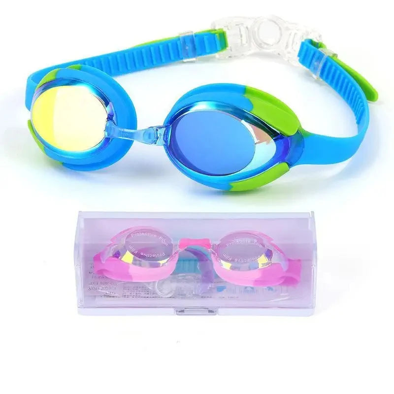 Children's Swim Goggles Electroplating High Definition Anti-fog Waterproof Comfortable Block Bright Light Vision Large Goggles
