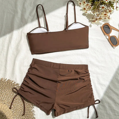 Summer Swimsuits Tankini Sets Female Swimwear Push Up For Beach Wear Two-Piece Bathing Suits Pool Women's Swimming Suit