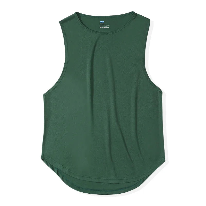 Men's Quick-Drying Sport T-shirt for Fitness and Marathon Workout Sleeveless Basketball Vest Loose Running Tank Top