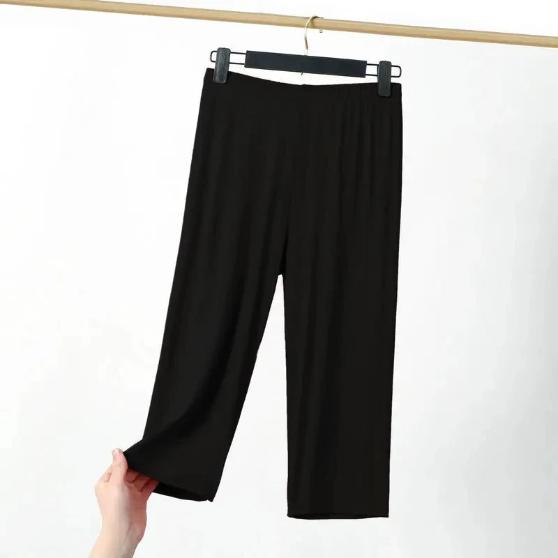 plus size XL to 8XL summer Modal leggings calf Length High waist  Stretch Casual Slimming