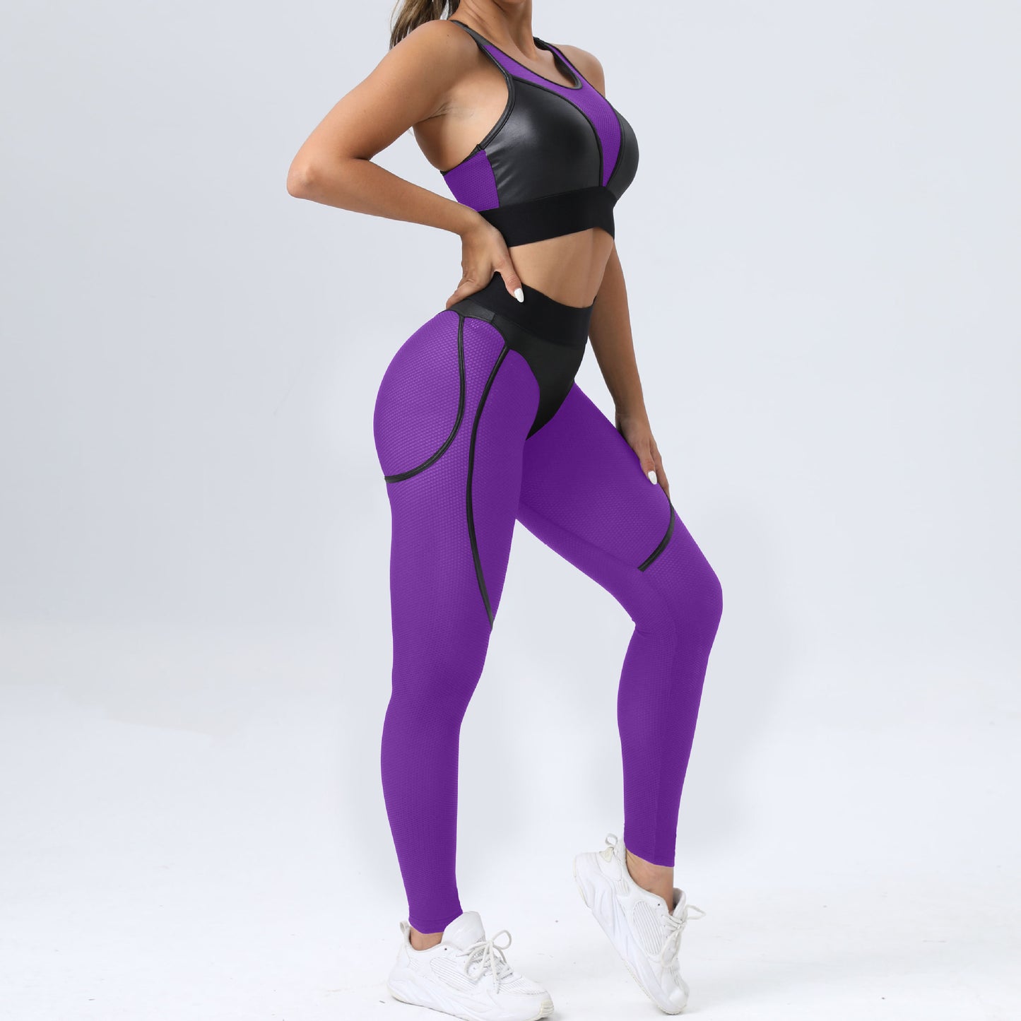 Bright Solid Colour Options Gym Set Women Mesh Suit for Fitness Sportswear 2024 Tracksuit Yoga Clothes Transparent 2 Piece Sets Women Outfit Black Pink