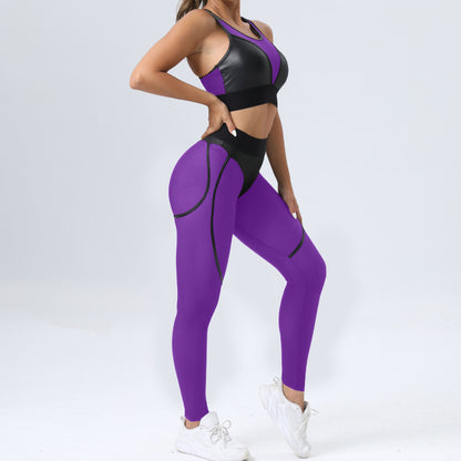 Bright Solid Colour Options Gym Set Women Mesh Suit for Fitness Sportswear 2024 Tracksuit Yoga Clothes Transparent 2 Piece Sets Women Outfit Black Pink