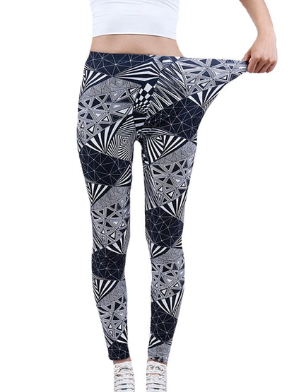 Floral Fashion Women Leggings Beautiful Leaf Floral Printing High Waist Jeggings Stretch Pant
