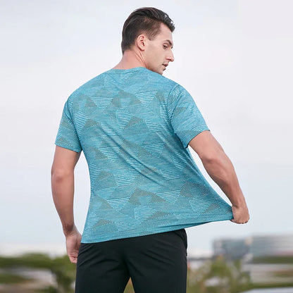 (M-5XL)Men Loose Fit Quick Dry Sport T-Shirt Running Football Basketball Gym Short Sleeve Tee Shirt Breathable Fitness Tops