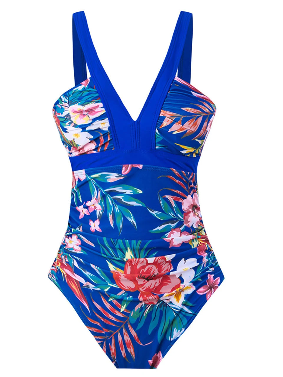 Deep V-Neck One Piece Lady Swimsuit Print Swimwear Women Bathing Swimming Suit Female Padded Beachwear Bodysuit Summer