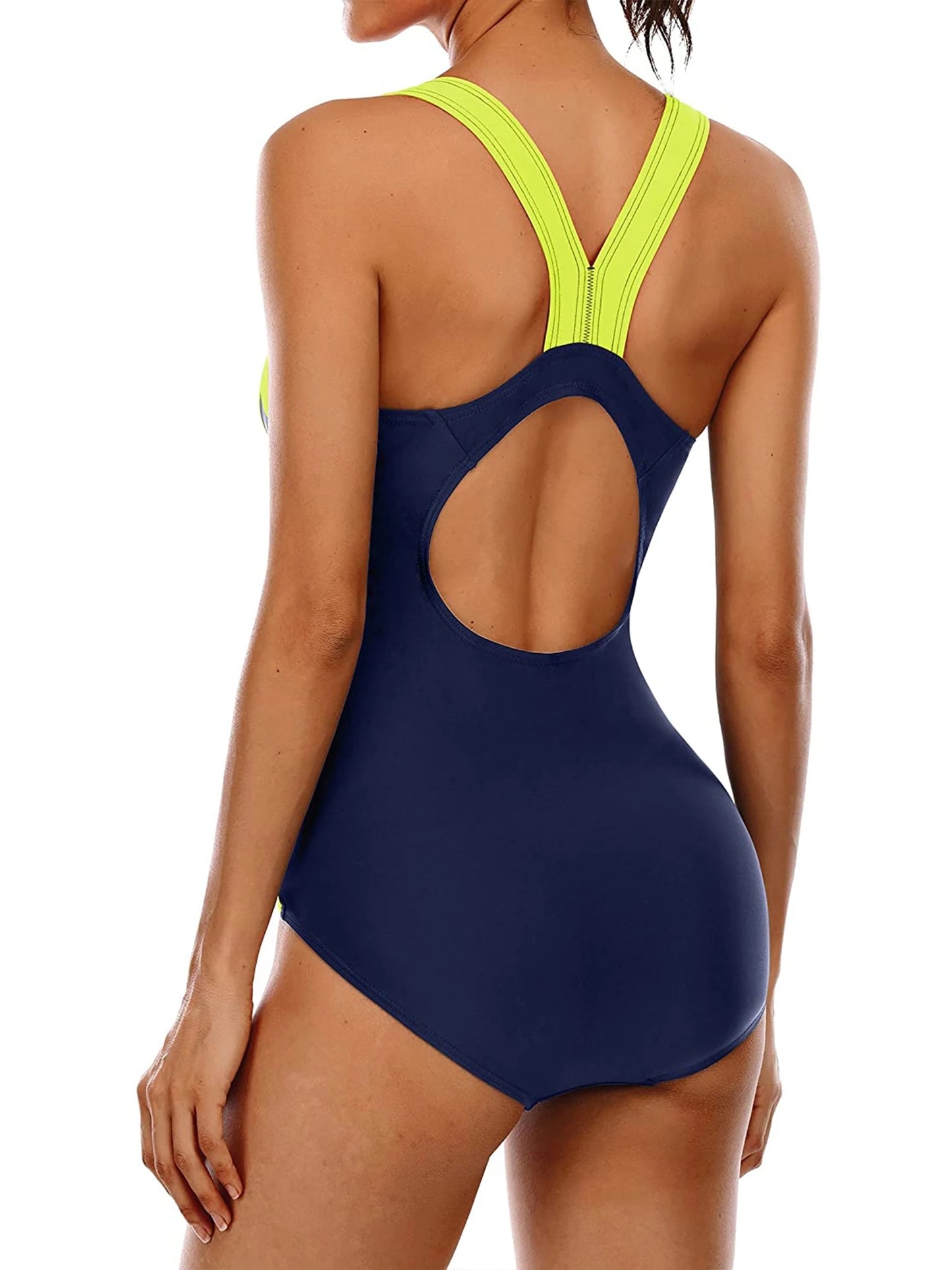Charmleaks Ladies One Piece Sports Swimsuit Women Sports Swimwear Bikini Backless Beach Wear Bathing Suits Monokini