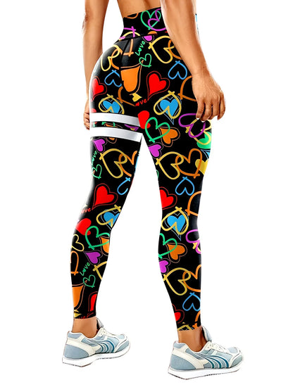 Women's 50-color high-waist printed yoga pants, hip-lifting tight quick-drying sports yoga pants