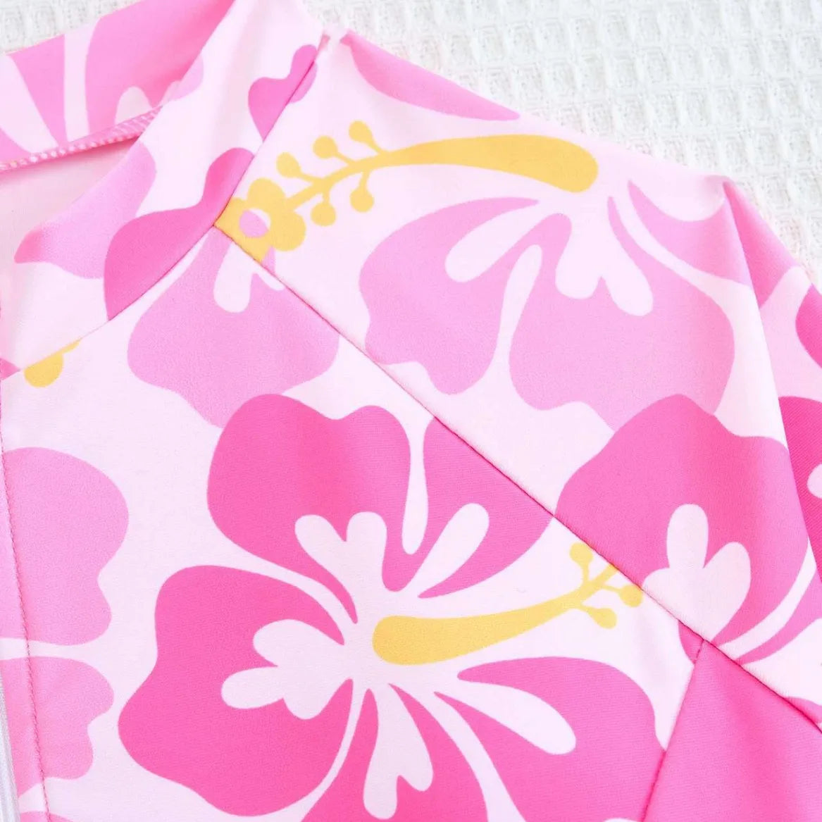 Pink Girls One Piece Swimsuit 7-12 Year Kids Swim Suit Children's Swimwear Flower Bathing Suits Beach Wear Bodysuit