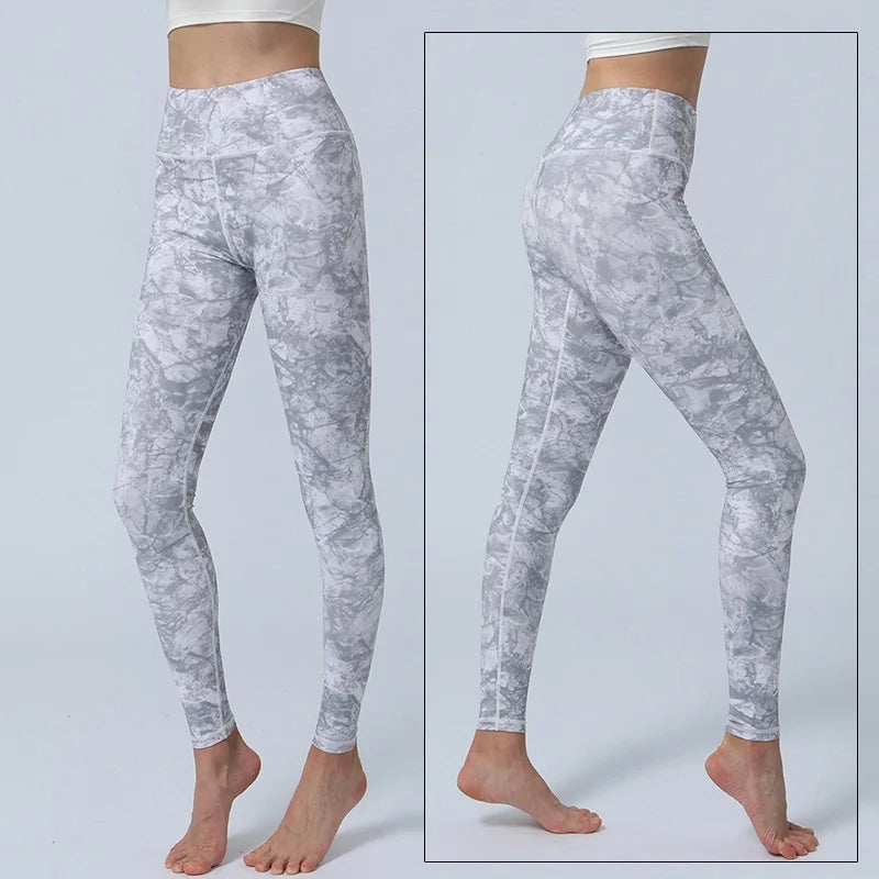Cloud Hide Yoga Pants Sports Leggings Women High Waist Trainer Long Tights Flower Push Up Running Trouser Workout S- XL