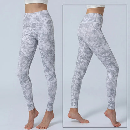 Cloud Hide Yoga Pants Sports Leggings Women High Waist Trainer Long Tights Flower Push Up Running Trouser Workout S- XL