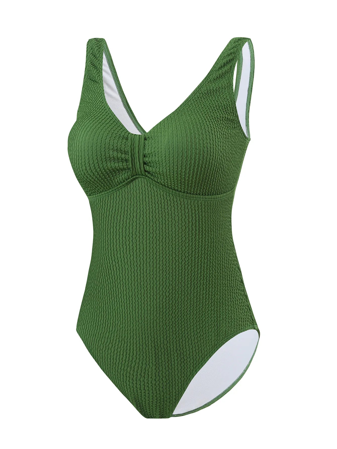 Scoop Neck One Piece Swimsuit Woman Backless Bodysuit Crinkle Swimwear Beach Wear Blue Bathing Suits Ladies Holiday Summer