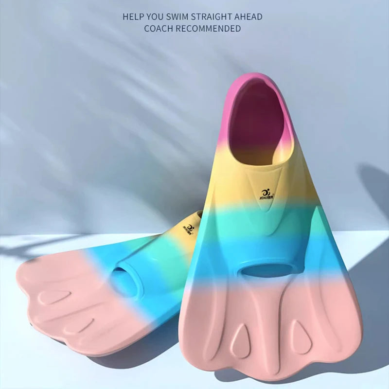 Adult Teens Kids Childrens Professional Snorkeling Diving Swimming Fins Frog Silicone Short  Flippers Diving Scuba Equipment