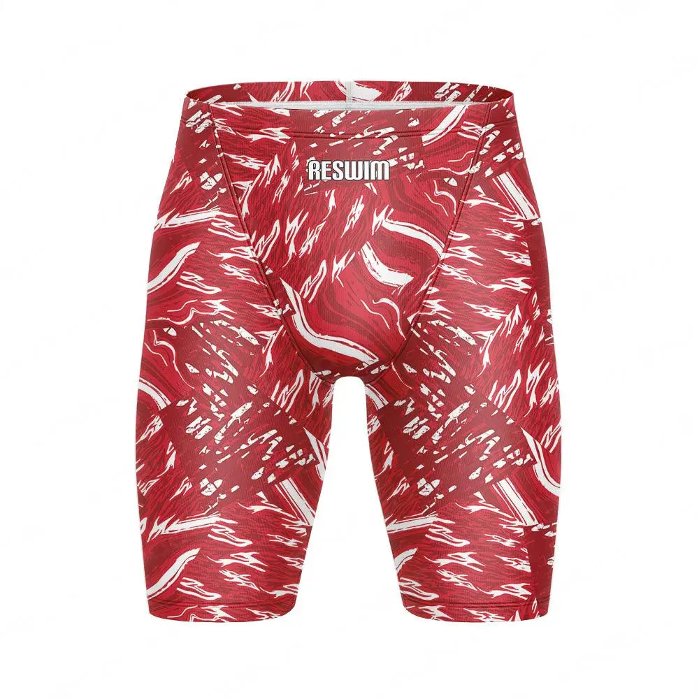 Summer Swimming Trunks Men's Professional Tights Swim Jammer Swimwear Outdoor Beach Printed Durable Training Surfing Swim Shorts