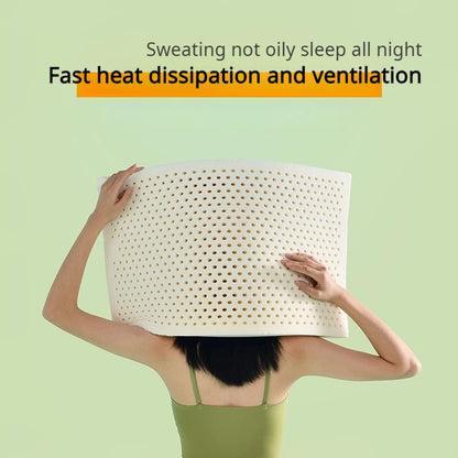 Talalay Latex Pillow - Thai Natural Rubber Neck Support Sleep Pillow Ergonomic Desig for Adults, Single Pillow Core for Home Use