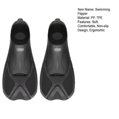 Diving Fins Swimming Training Fins Professional Snorkeling Flippers Short Blade Flippers Leg Strength Building Swimming Flippers