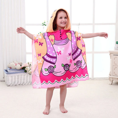 Baby Cartoon Printing Bathrobe Girls Unicorn Beach Towel Boy Shark Dinosaur Bath Towel Kids Hooded Cape Towel Children Bath Item