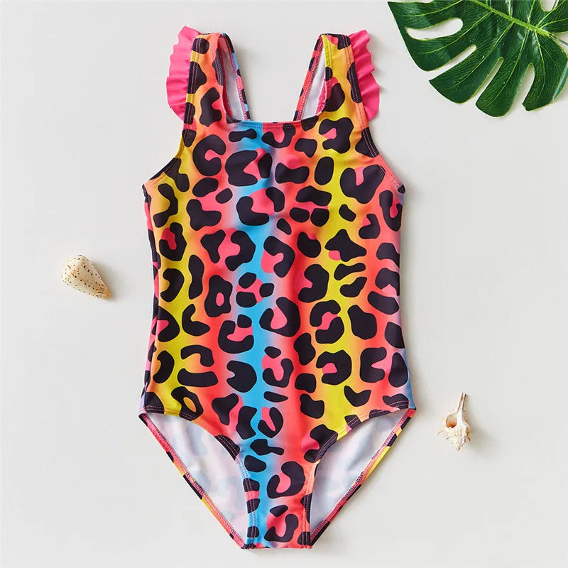 Girls Kids One Pieces Swimsuit Beach Swimwear Bathing Suit Print Kids Girl Bikinis Bodysuit Summer