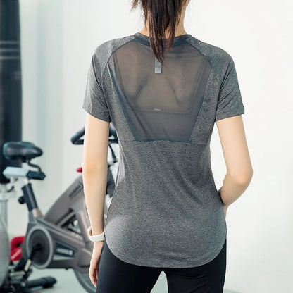 Aiithuug Short Sleeve Workout Tops for Women Stretchy Slim Fit Running Sports Shirts Dry Fit Mesh Yoga Gym Top  Fit T-Shirt