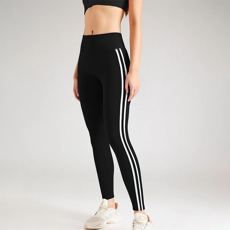 Side Lines Yoga Legging High Waisted Leggings for Women Buttery Smooth Soft Women Solid Yoga Stretchy Gym Tight Stripe