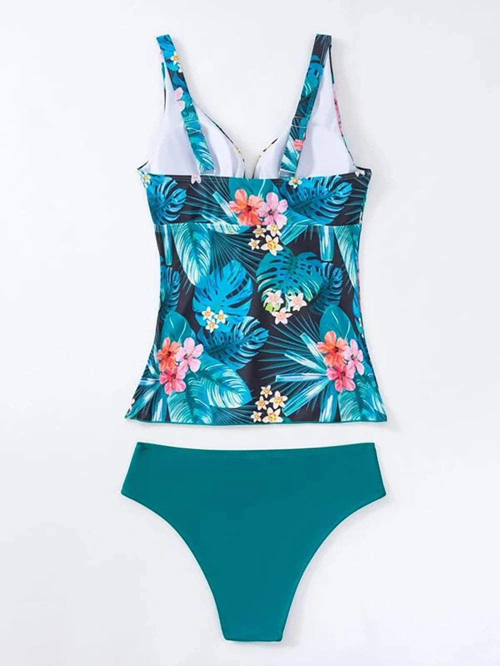 Leaf Print Two-Piece Swimsuit Women Swimwear Plus Size Tankini Sets Female Beachwear Bathing Suit Women Swimming Suits