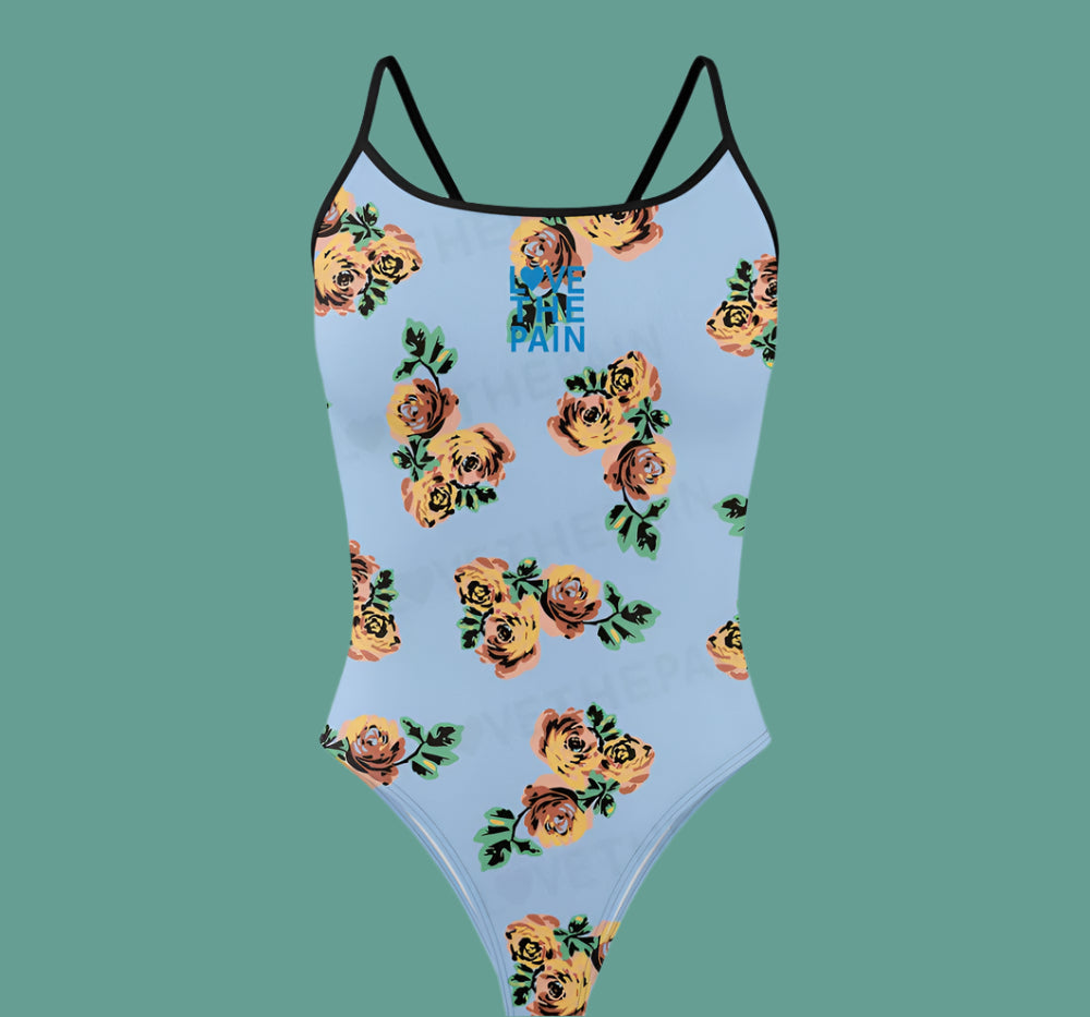 Love The Pain One Piece Swimsuit Thin Straps Versatile V-back Women's Swimwear Sports Triathlon Training Swimsuit