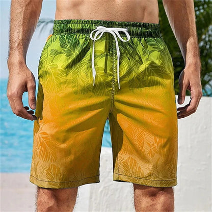 3D Print Tropical Plants Board Shorts Men Oversized Surfing Drawstring Beach Sports Pants Swimwear Swimsuits Trunks Kid Clothing