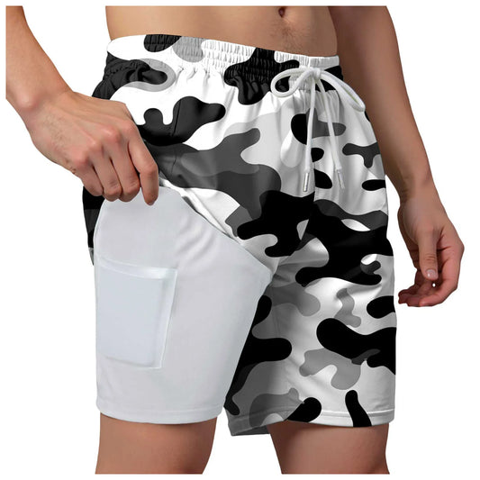 Swim Shorts Men's Compression Lined Swim Trunks Easy Dry Surf With Pockets Board Shorts